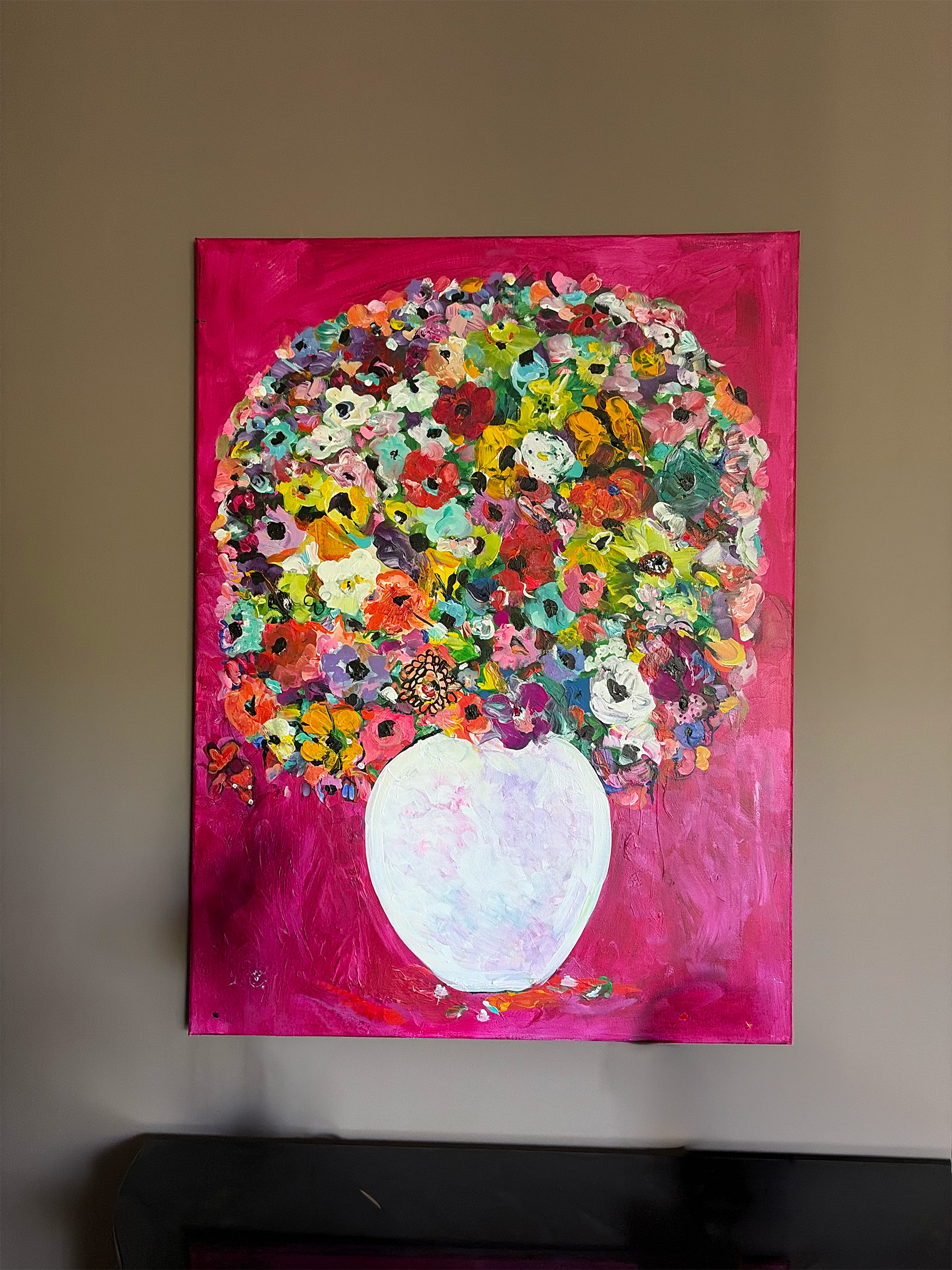 First Blush — original pink-toned acrylic painting by Monique Paré